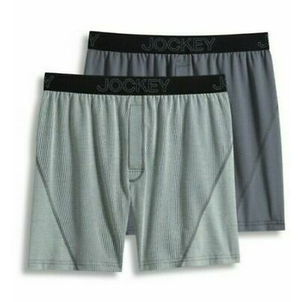 JOCKEY Men's Boxer Shorts No Bunch Boxers 2-Pack Wicking Microfiber Underwear 